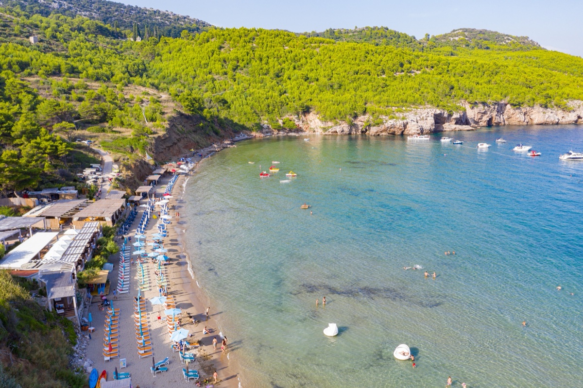Dalmatian coastline seen from the deck of a private charter yacht
